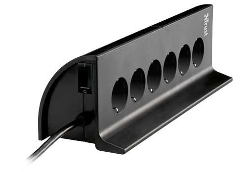 Trust PW-3700 surge protector Black 6 AC outlet(s)