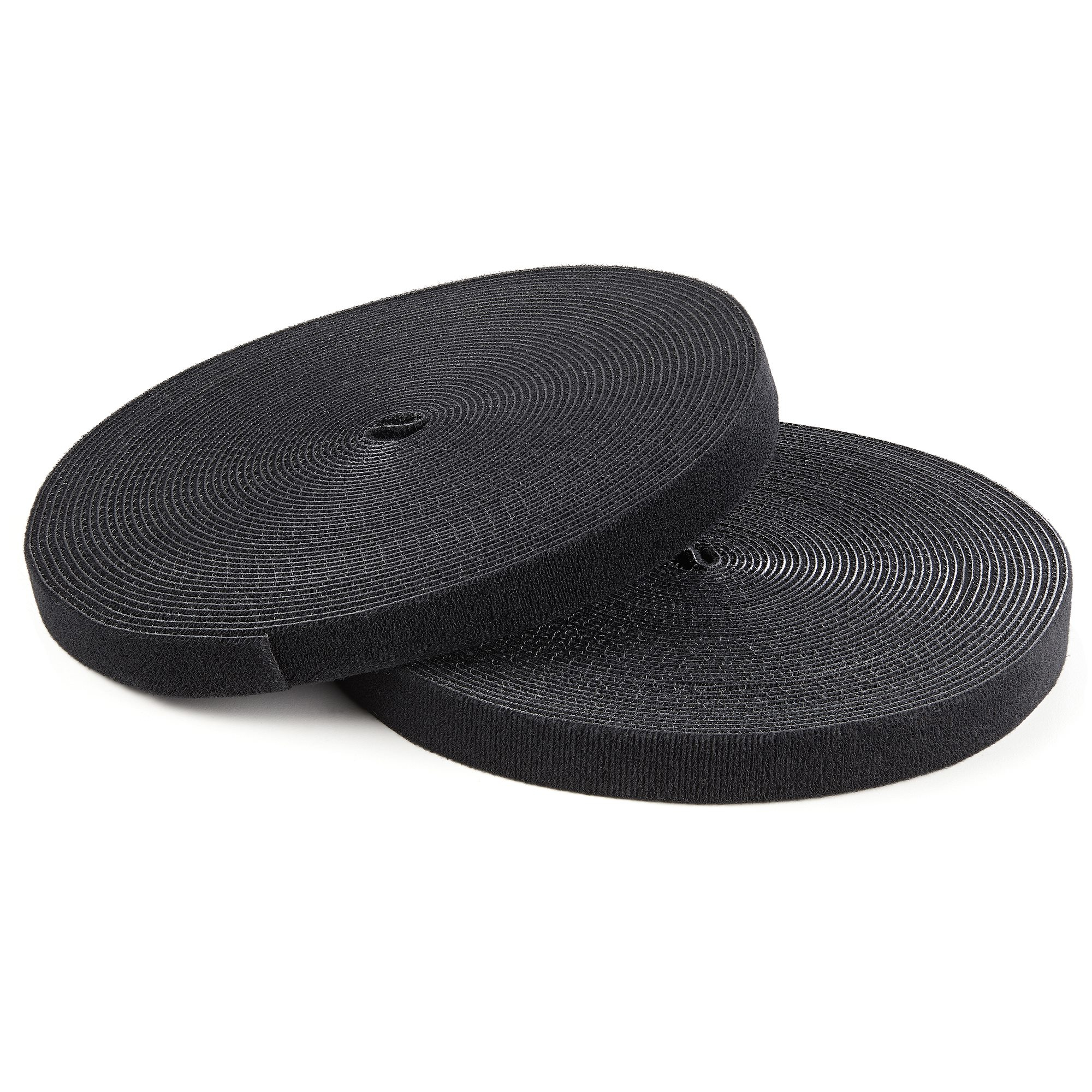 StarTech.com 25ft (7.6m) Hook and Loop Roll, Black, Cut-to-Size Reusable Cable Ties, Bulk Industrial Wire Fastener Tape, Adjustable Fabric Wraps, Reusable Self Gripping Cable Management Straps