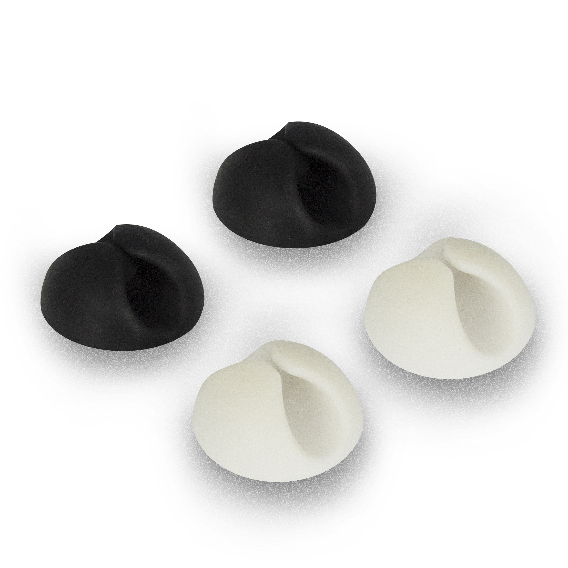 Ewent EW1560 cable organizer Desk Cable holder Black, White 4 pc(s)