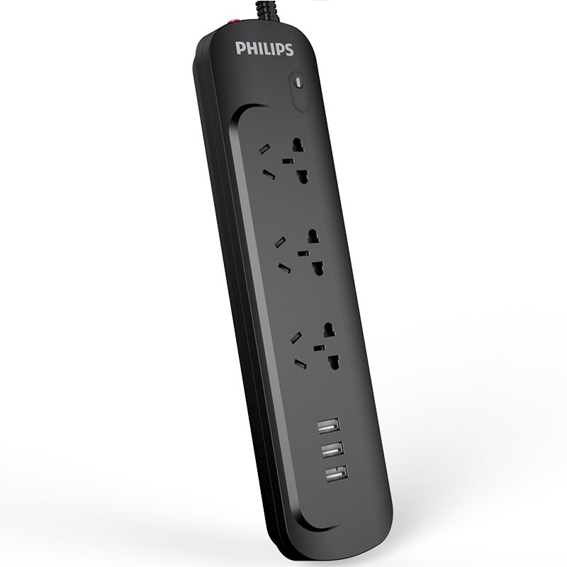 Philips SPS5312K/93 surge protector Black 3 AC outlet(s) 1.8 m