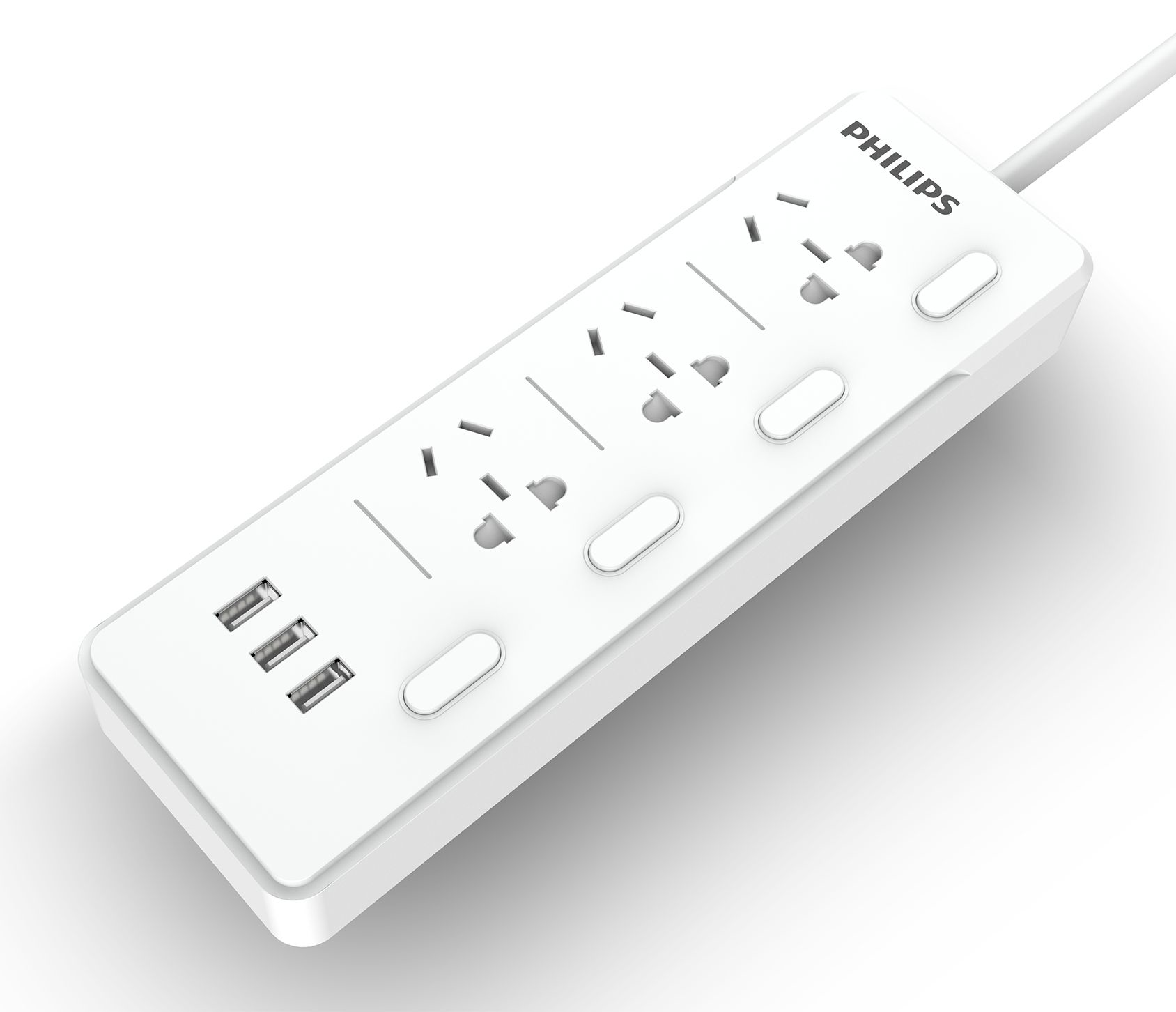 Philips SPS3312K/93 surge protector White 3 AC outlet(s) 1.8 m