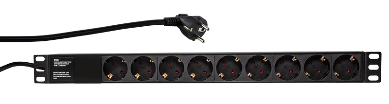LogiLink PDU9C03 surge protector Black 9 AC outlet(s) 230 V 2 m