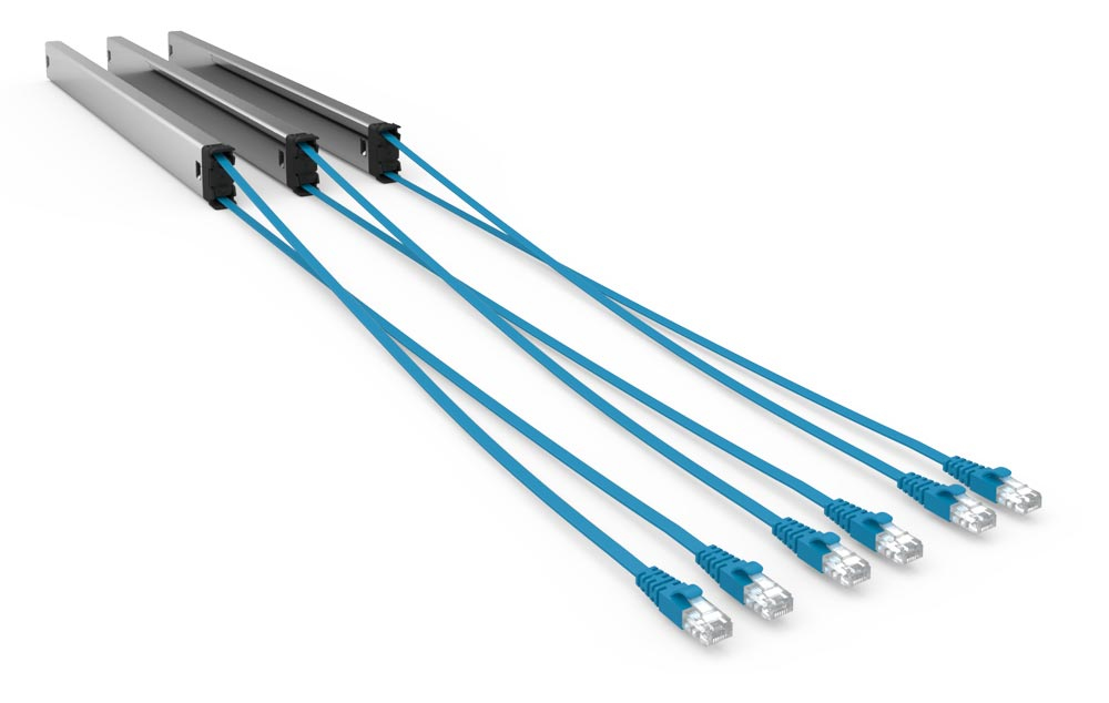 PATCHBOX Plus+ STP Long Range Rack Cable tray Black, Blue, Silver 3 pc(s)