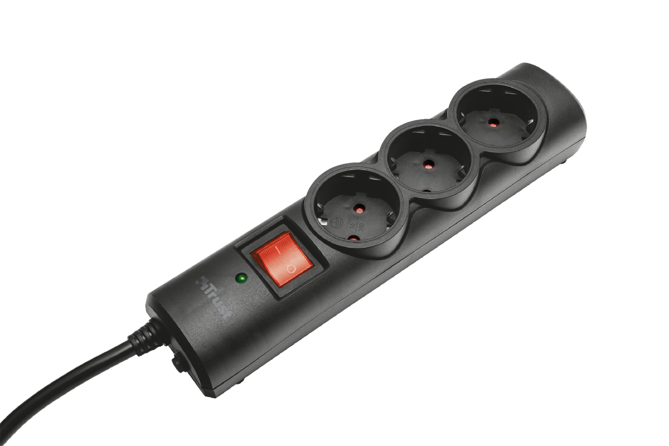 Trust 21058 surge protector Black 3 AC outlet(s) 1.8 m