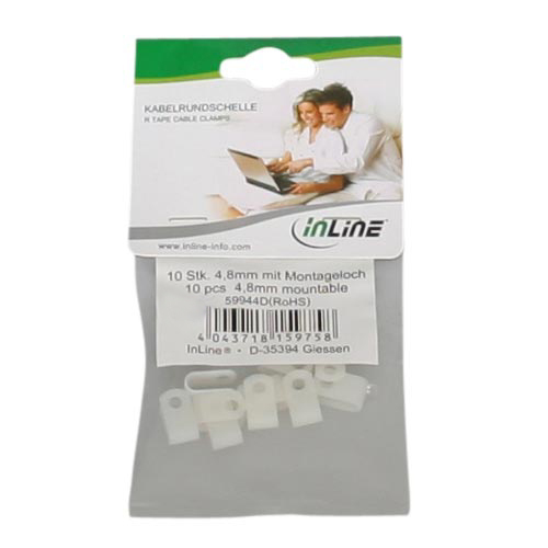 InLine 59944D cable clamp White 10 pc(s)