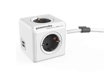 Microconnect GRUCUBE5 surge protector Grey 4 AC outlet(s) 3 m