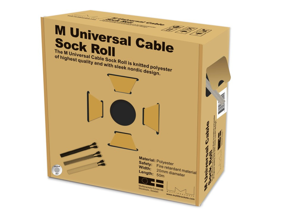 Multibrackets M Universal Cable Sock Roll Silver 20mm-W 50m-L