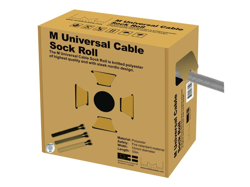 Multibrackets M Universal Cable Sock Roll Silver 55mm-W 50m-L