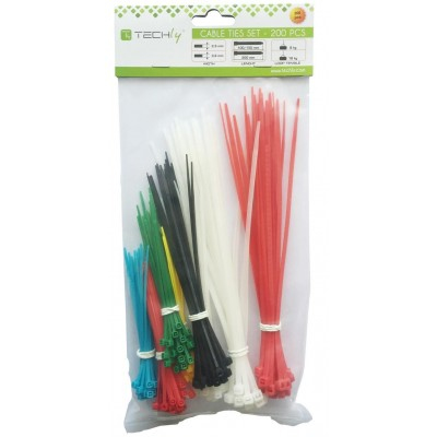 Techly 306479 cable tie Beaded cable tie Nylon Multicolour 100 pc(s)