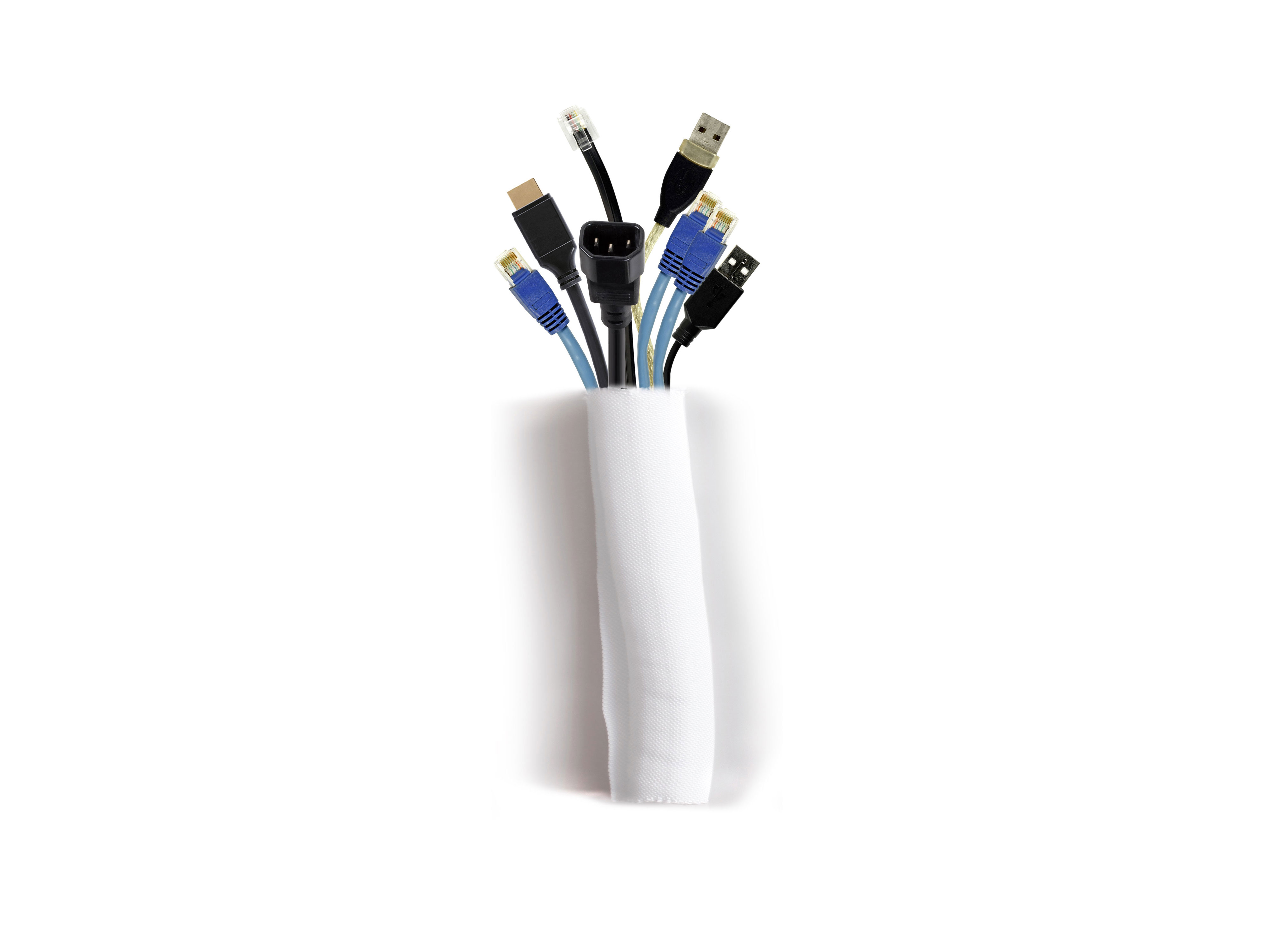 Multibrackets M Universal Cable Sock Self Wrapping 40mm White 25m-L