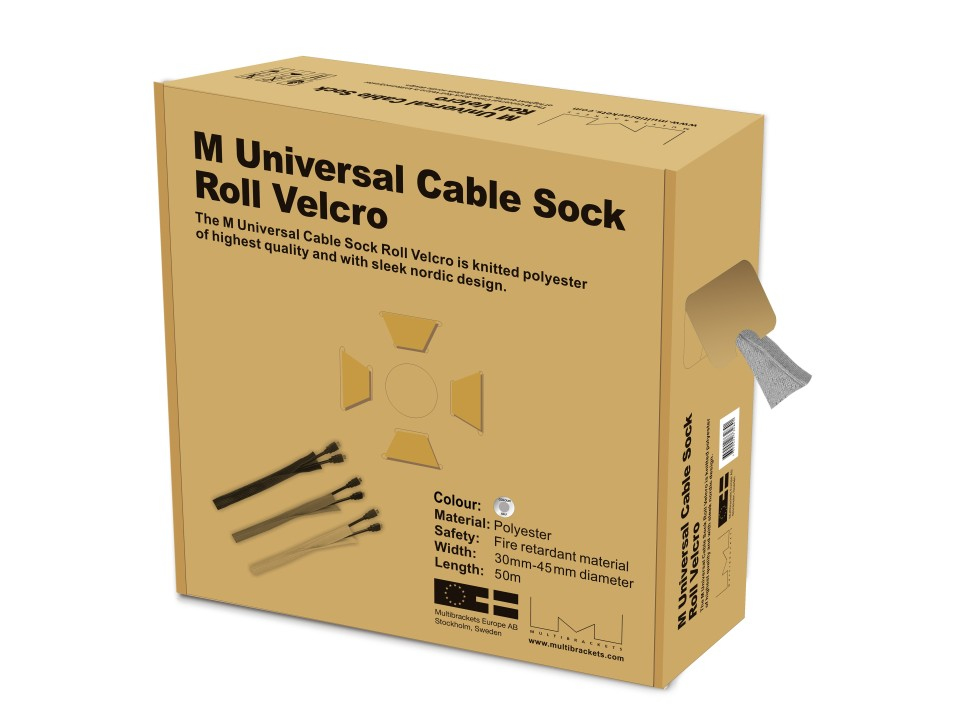 Multibrackets M Universal Cable Sock Roll Velcro Silver 50m-L