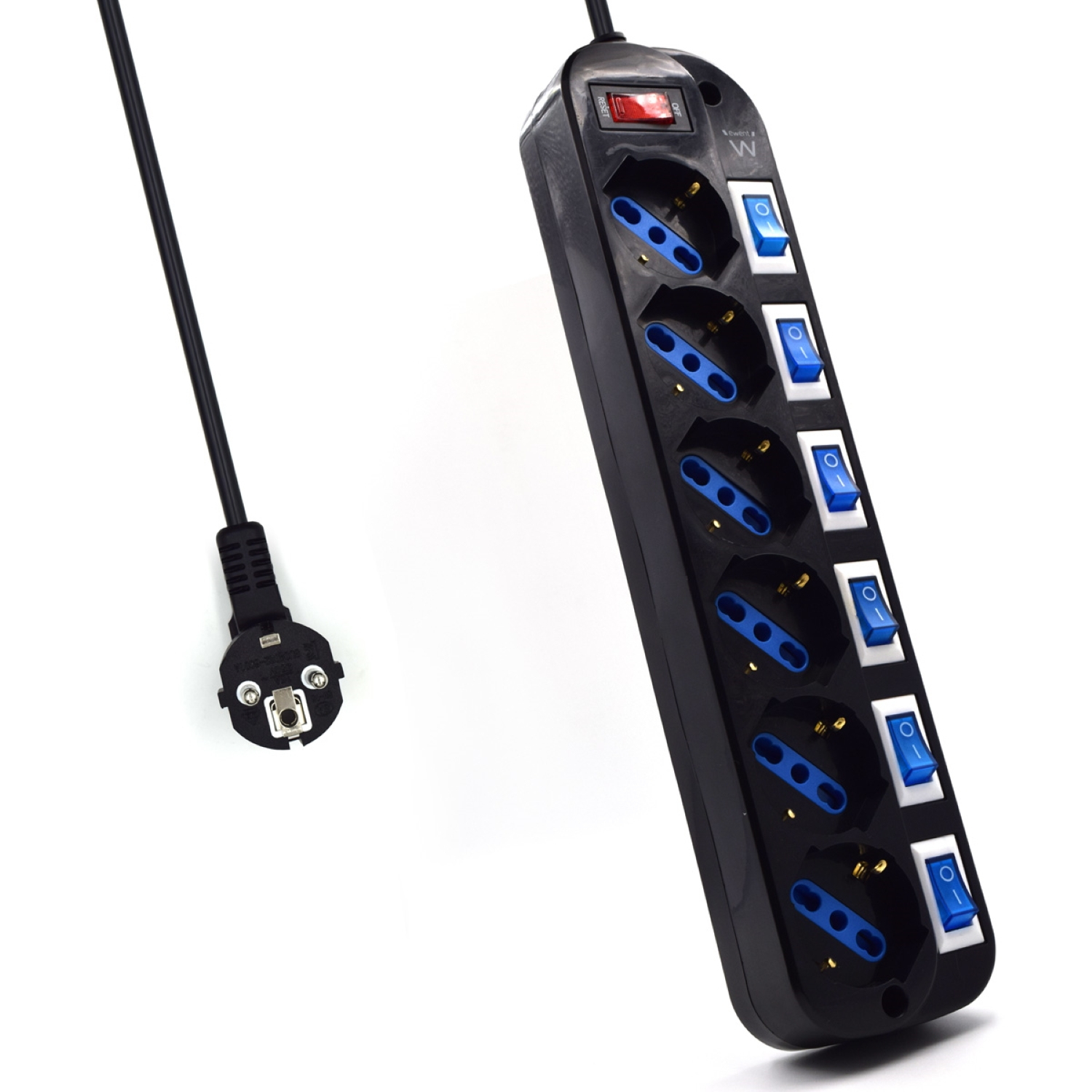 Ewent EW3851 surge protector Black 6 AC outlet(s) 220 V 1.5 m