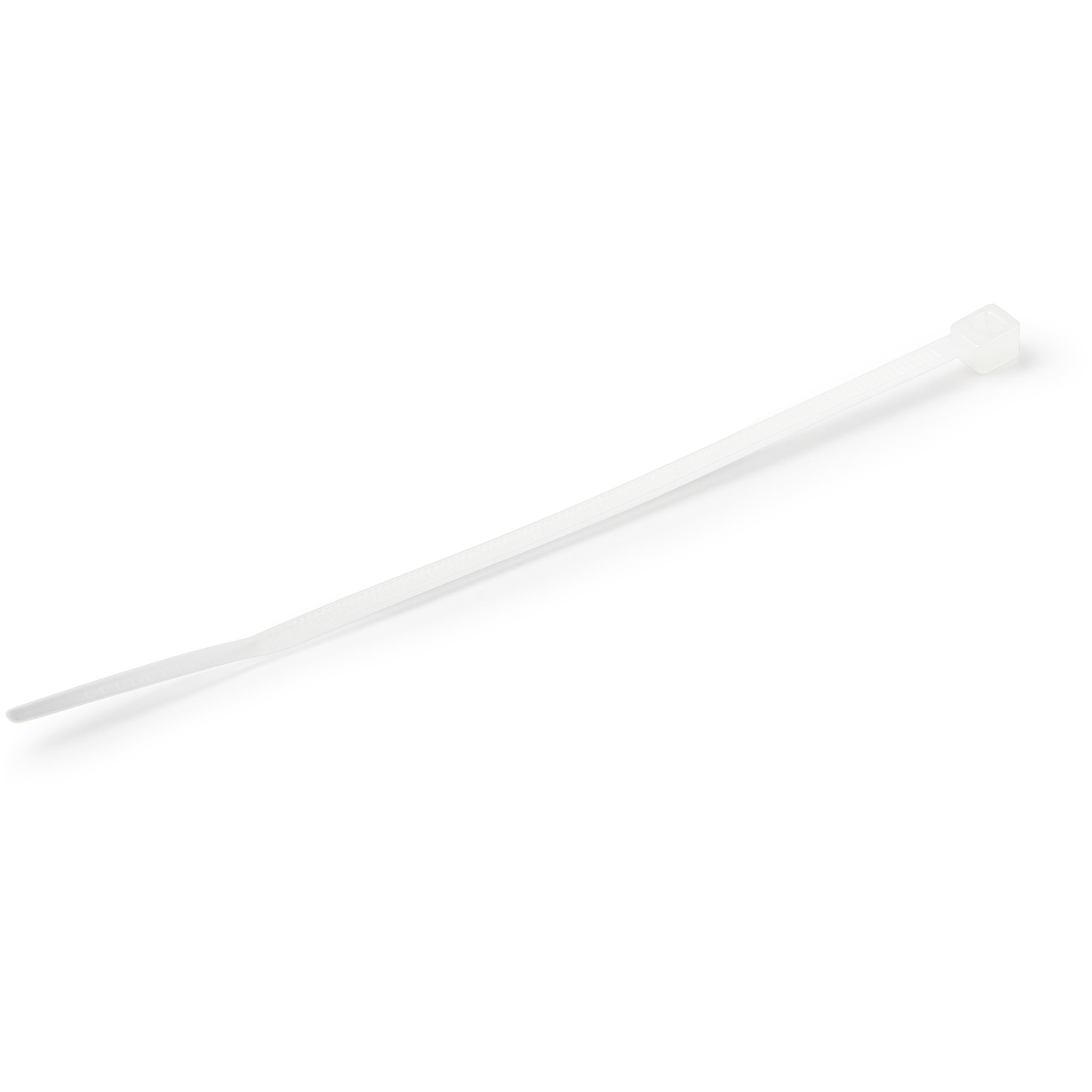 StarTech.com 4"(10cm) Cable Ties - 1/16"(2mm) wide, 7/8"(22mm) Bundle Diameter, 18lb(8kg) Tensile Strength, Nylon Self Locking Zip Ties with Curved Tip - 94V-2/UL Listed, 1000 Pack - White - TAA
