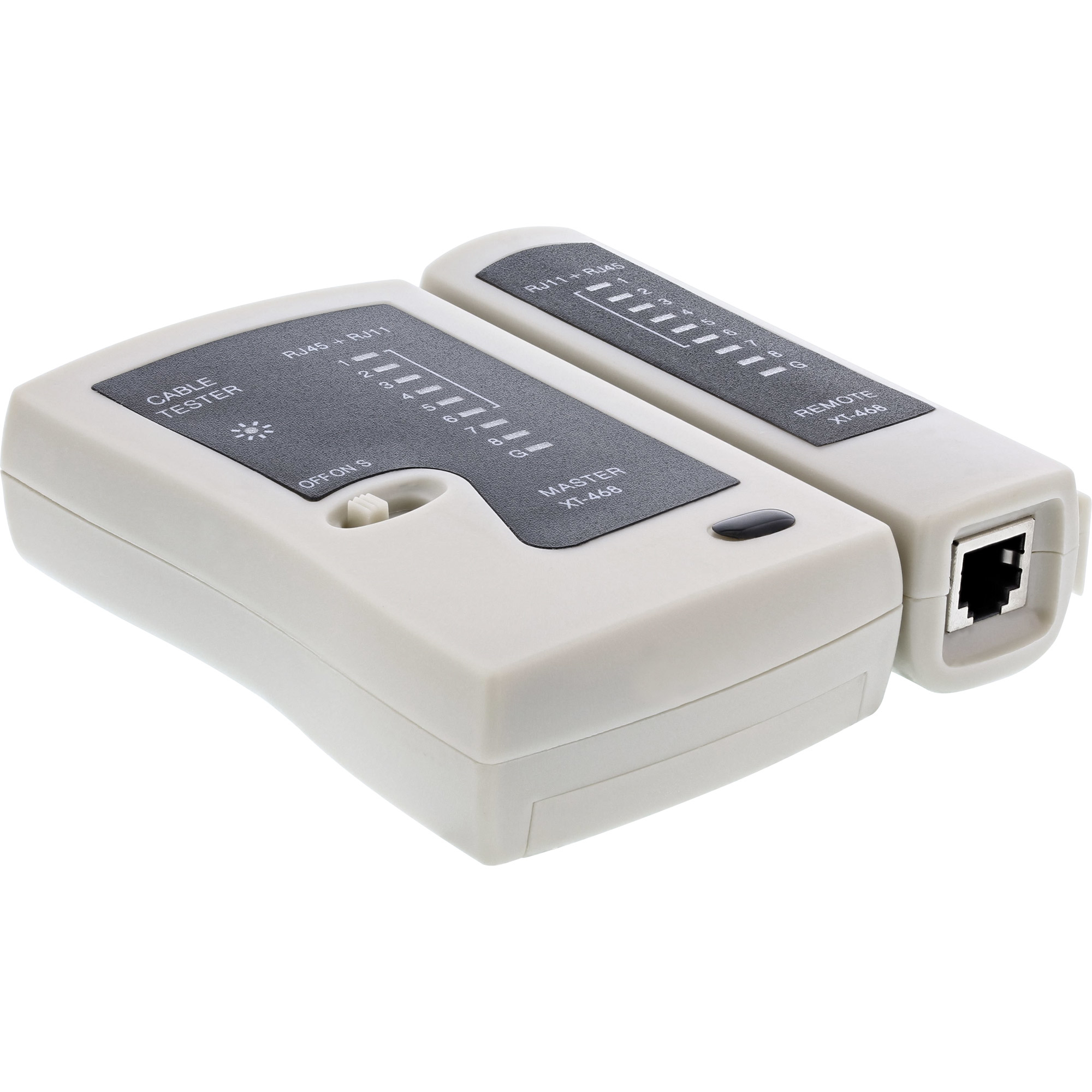 InLine Tester for RJ45 Cables and Connectors with 9 control LEDs