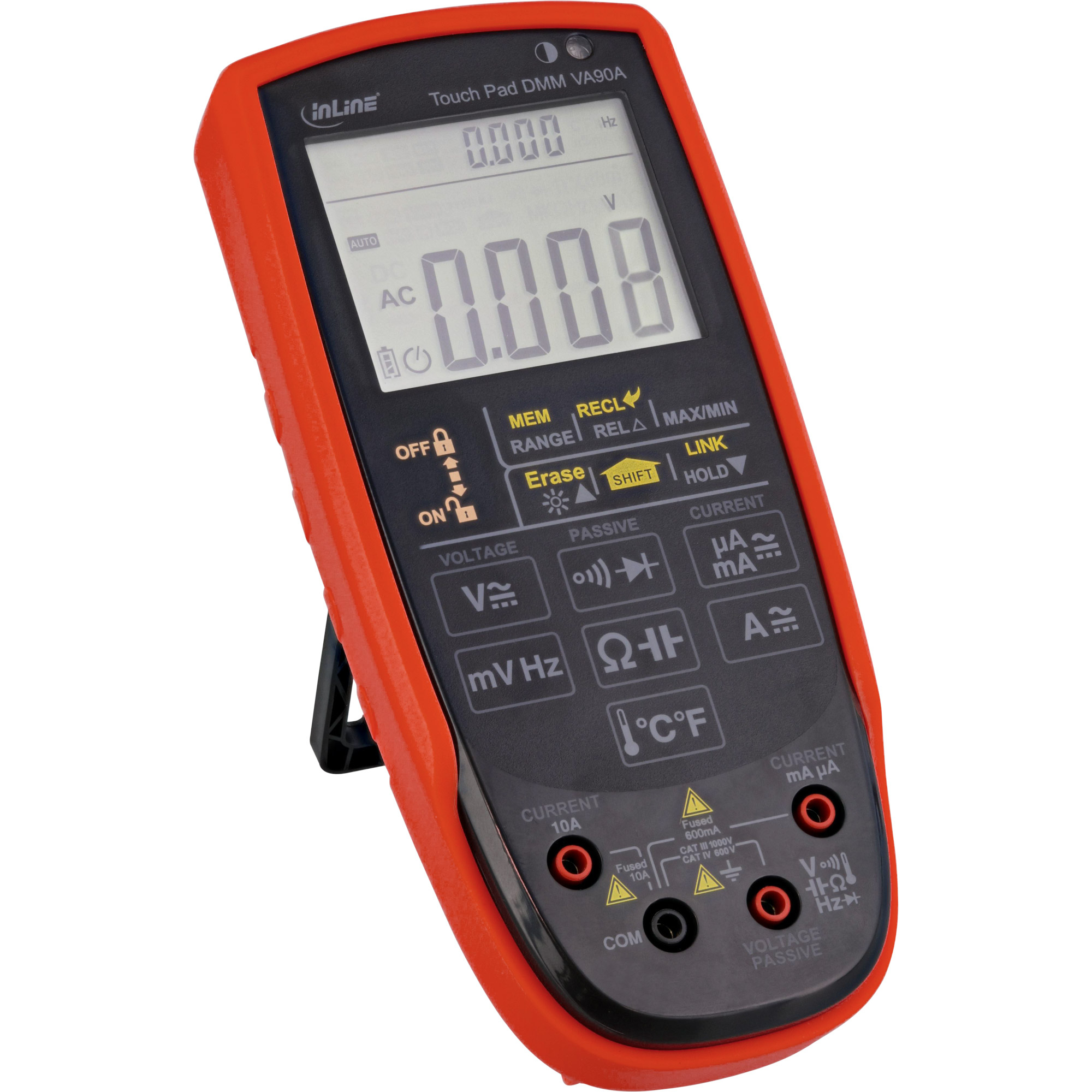 InLine Multimeter with touch pad and illuminated display, CAT III / CAT IV