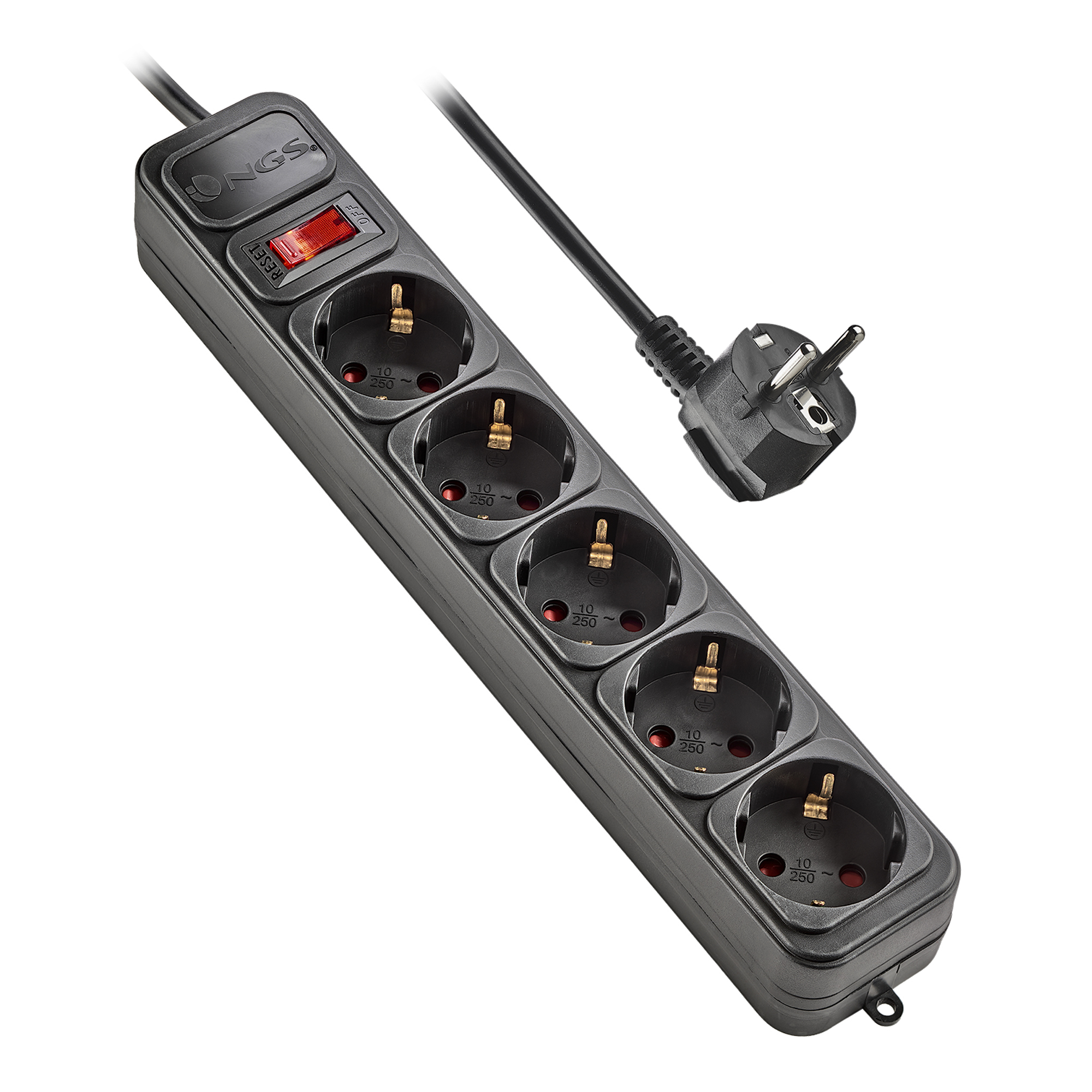 NGS SURGE POLE 500 Black 5 AC outlet(s) 250 V 1.5 m