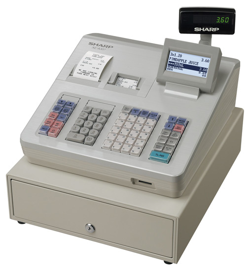 Sharp XE-A307 cash register 10000 PLUs LCD