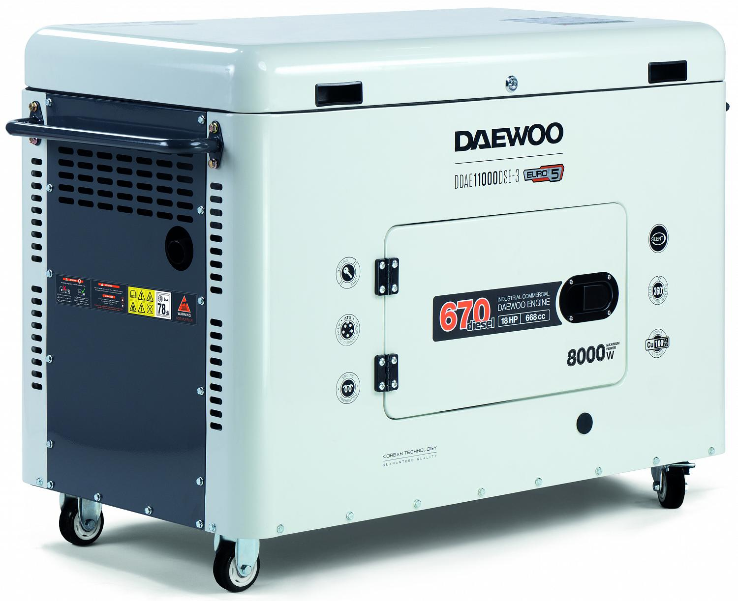Daewoo DDAE 11000DSE-3 engine-generator 7500 W 25 L Diesel, Solar