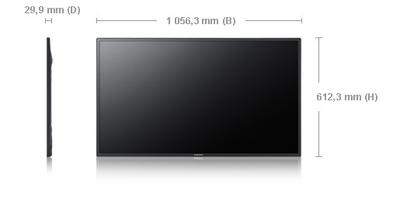 Samsung SyncMaster DE46A Digital signage flat panel 116.8 cm (46") 600 cd/m² Full HD Black