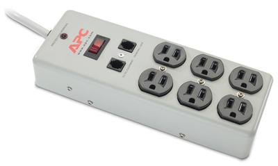 APC Essential SurgeArrest 6 Outlets with Phone Protection 120V Metal Grey 6 AC outlet(s) 1.22 m