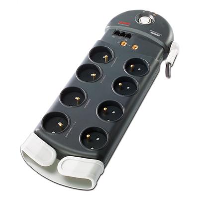 APC PL8VT3-FR surge protector Black 8 AC outlet(s) 230 V 2.44 m