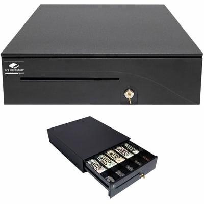 apg Solutions Heavy-Duty Point of Sale Cash Drawer | Series 100 T320BL1616 - 5 Bill - 5 Coin - 2 Media Slot - Solenoid 24V - Black