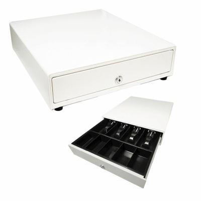apg Solutions Standard-Duty Point of Sale Cash Drawer | Vasario Series VP320-1-AW1416 - USD 4 Bill - 5 Coin - White - 4" Height x 13.8" Width x 16.3" Depth
