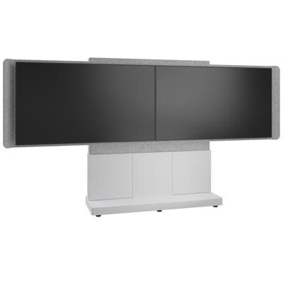 Middle Atlantic ForumTM Free-Standing 66" (3 Bay) Display Stand for (2) 76" to 85" Displays, Light Colorway