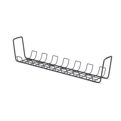 StarTech.com Under Desk Cable Management Tray, 24" Long, Metal Basket Style Cable Organizer, Screw-On Installation, Power Bar Holder, Metal, Black, TAA-Compliant