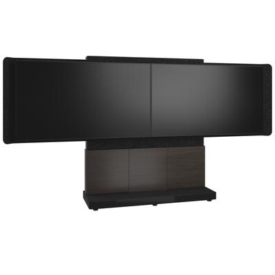 Middle Atlantic ForumTM Free-Standing 66" (3 Bay) Display Stand for (2) 76" to 85" Displays, Dark Colorway