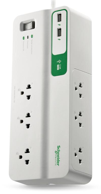 APC PMS63U-TH surge protector White 6 AC outlet(s) 230 V 3 m