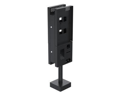 Ergonomic Solutions SpacePole Kiosk Dual sided Microtouch QSR kiosk w/ scanner (Low profile)
