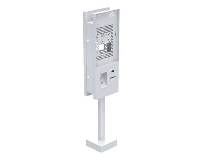 Ergonomic Solutions SpacePole Kiosk Dual sided Sunmi QSR kiosk w/ scanner