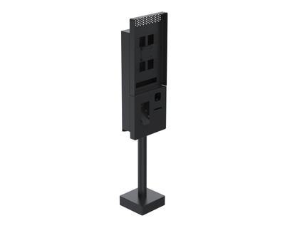 Ergonomic Solutions SpacePole Kiosk Single sided Microtouch QSR kiosk w/ scanner