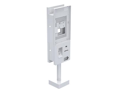 Ergonomic Solutions SpacePole Kiosk Dual sided Sunmi QSR kiosk w/ scanner (Low profile)