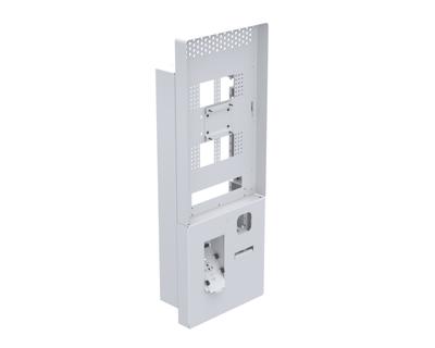 Ergonomic Solutions SpacePole Kiosk Wall mounted Microtouch QSR kiosk w/ scanner