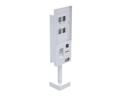Ergonomic Solutions SpacePole Kiosk Single sided Microtouch QSR kiosk w/ scanner (Low profile)