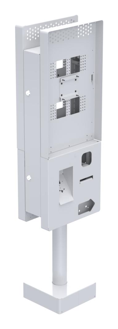 Ergonomic Solutions SpacePole Kiosk Dual sided Microtouch QSR kiosk w/ scanner (Low profile)