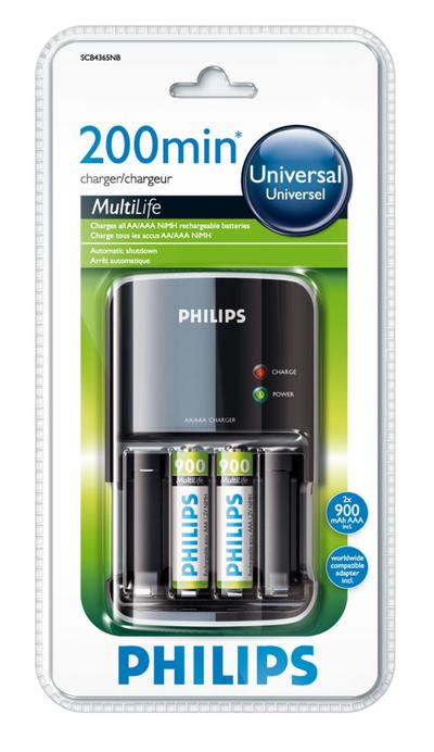 Philips MultiLife SCB4365NB 200 minutes Battery charger