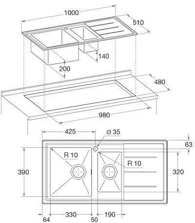 Hotpoint SK11010W2 (X) HA kitchen sink Stainless steel