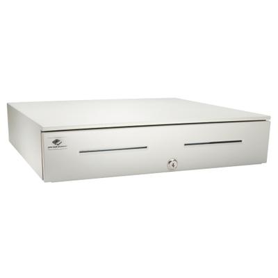 apg Solutions Heavy-Duty Point of Sale Cash Drawer | Series 4000 JB320-CW1816-M3 - 2 Media Slot - Steel, Stainless Steel - Cloud White - 4.2" Height x 18" Width x 16.7" Depth