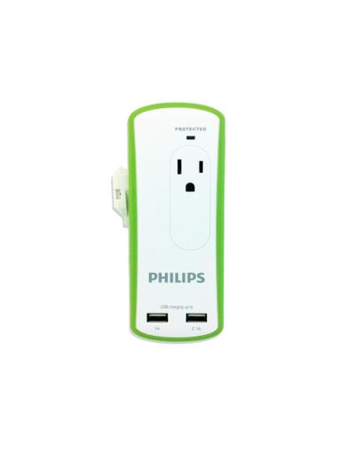 Philips SPP6020A/37 surge protector Green, White 2 AC outlet(s) 0.25 m