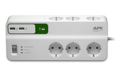 APC PM6U-GR surge protector White 6 AC outlet(s) 230 V 2 m