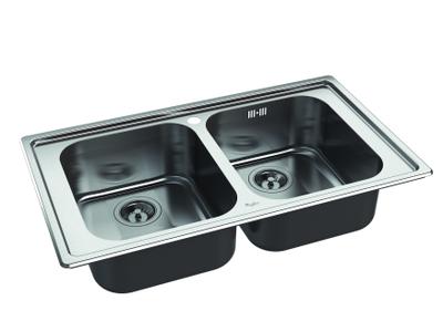 Whirlpool AM 8652 IX Top-mounted sink Rectangular Stainless steel