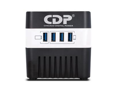 CDP RU-AVR604 600VA/300W 4 outlets AVR, 175 joules, 4 USB ports 120 Vac