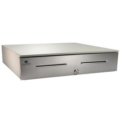 apg Solutions Heavy-Duty Point of Sale Cash Drawer | Series 4000 JD554A-CW1816 - 5 Bill - 5 Coin - 2 Media Slot - USB - Stainless Steel, Steel - Cloud White - 4.2" Height x 18" Width x 16.7" Depth