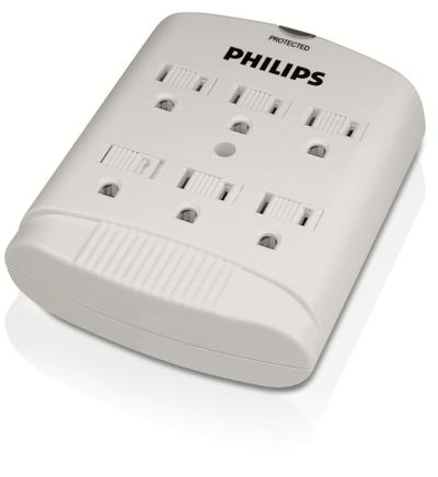 Philips SPP2306WA Wall tap 6 outlets Surge protector
