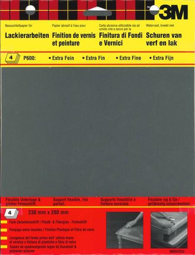 3M 734 Wetordry Abrasive sheet Extra fine grit P600 4 pc(s)