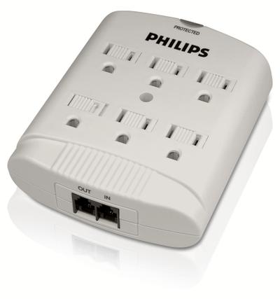 Philips SPP2307WA Wall tap 6 outlets Surge protector
