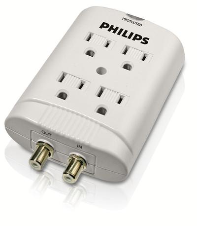 Philips SPP2305WA Wall tap 4 outlets Surge protector